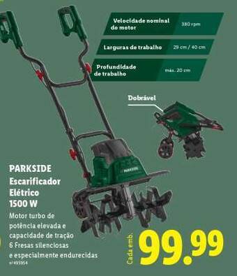 PARKSIDE Escarificador Elétrico 1500 W