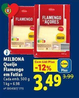 Milbona - queijo flamengo em fatias