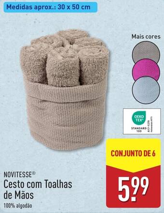 Cesto com Toalhas de Mãos Novitesse