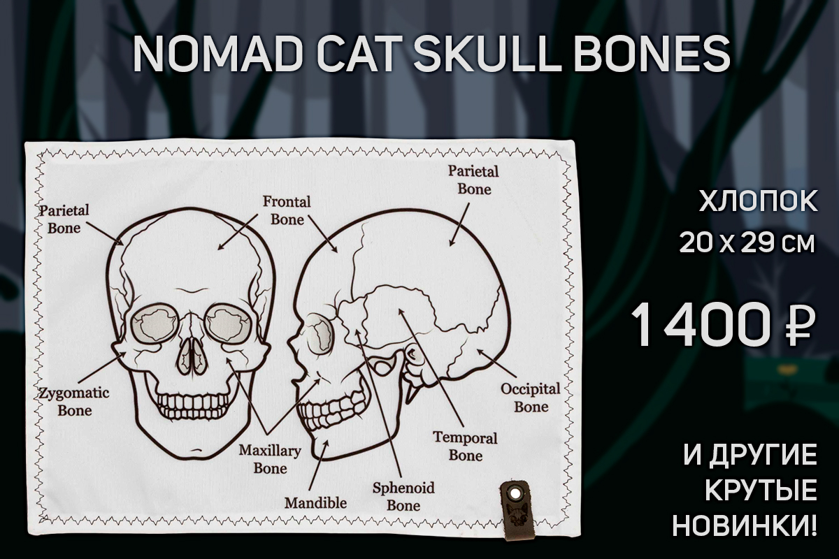 Хэнк (платок) Nomad Cat Skull Bones 20х29см