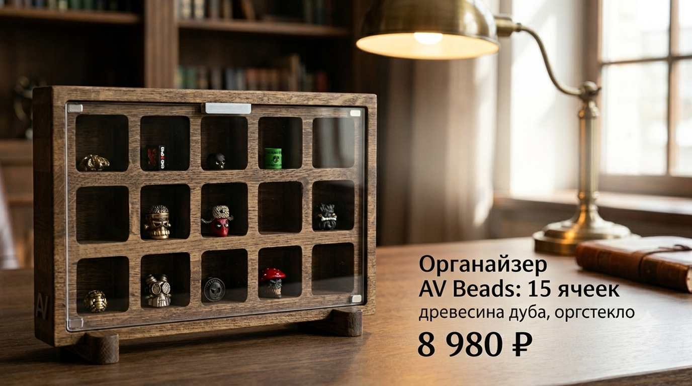 Органайзер AV Beads для хранения темлячных бусин 15 ячеек