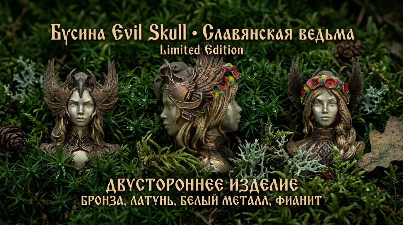 Бусина Evil Skull Славянская ведьма Limited Edition