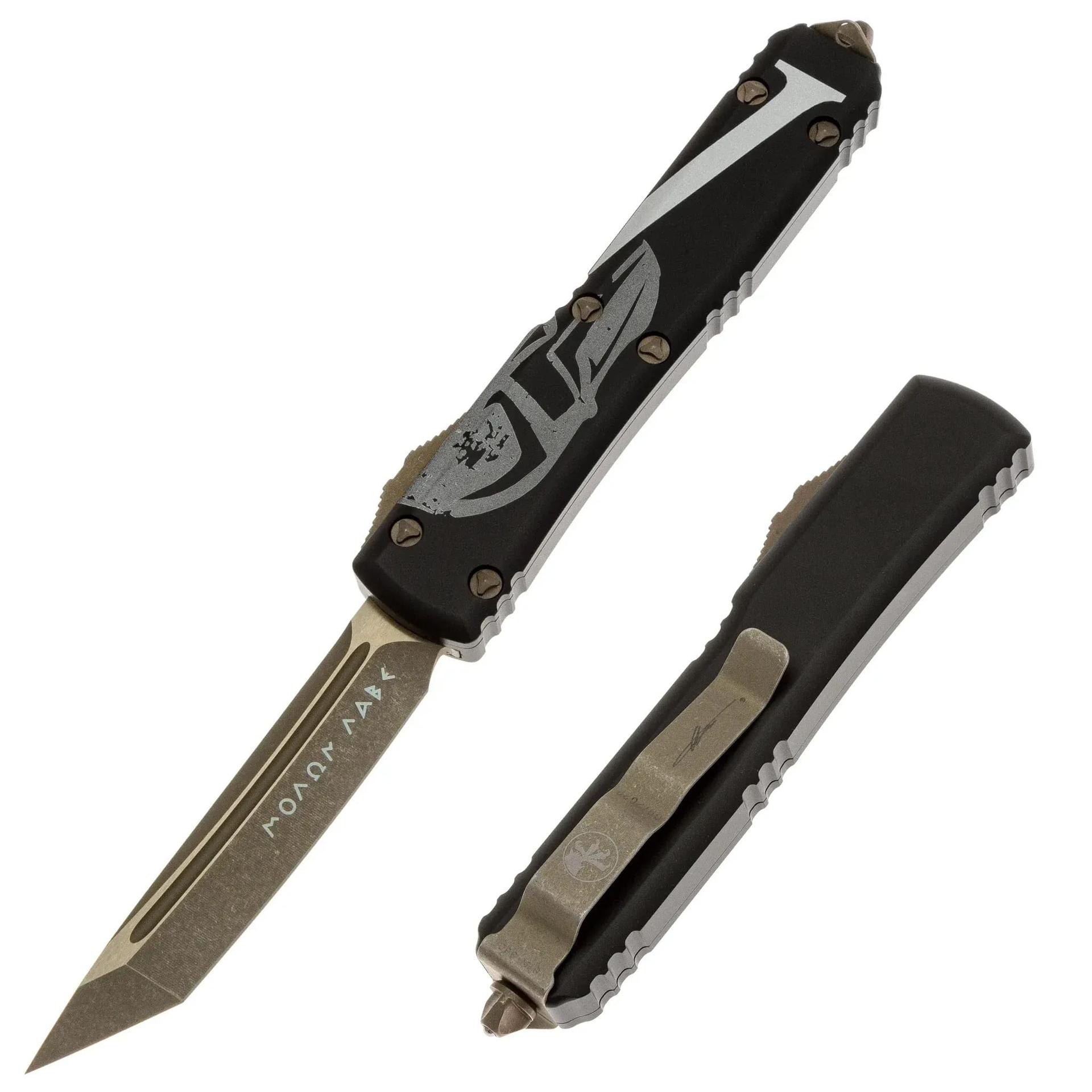 Нож Microtech Ultratech T/E Bronze сталь M390 рукоять Molon Labe Aluminum (123-13MLS)
