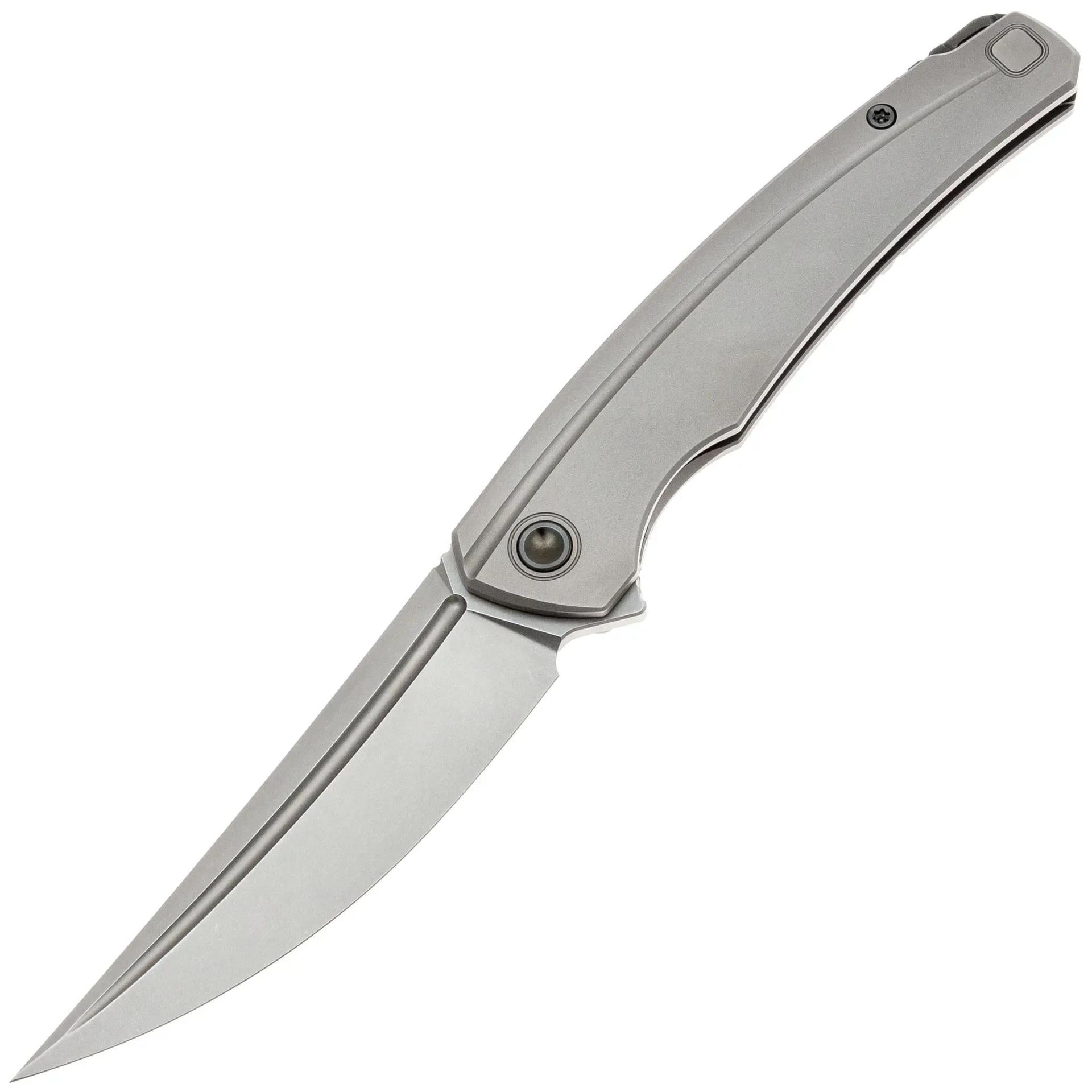 Нож TuoTown Saira Stonewash сталь T14N рукоять Grey Ti