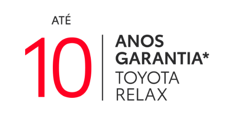 ATÉ 10 ANOS GARANTIA* TOYOTA RELAX