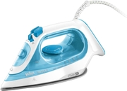 Black and blue steam iron.