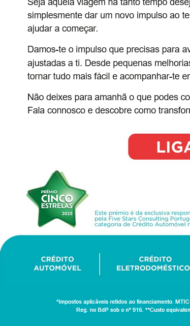 Prazos, taxas e mensalidades fixas.