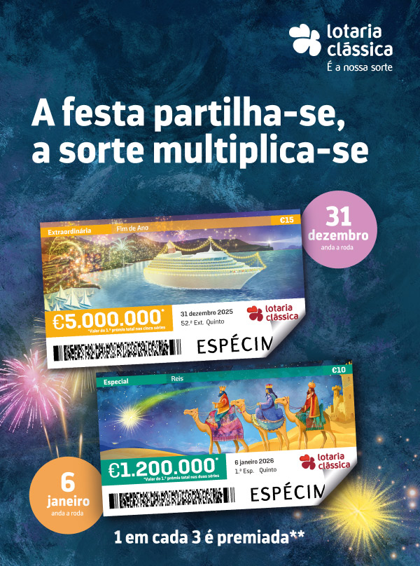 A festa partilha-se. A sorte multiplica-se.