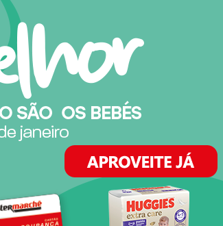 Ganhe até 50% em cartão em todas as fraldas de bebé.