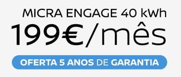 Aproveita a oferta de lançamento do novo Nissan Micra. Por 199€/mês TAEG: 6,3%