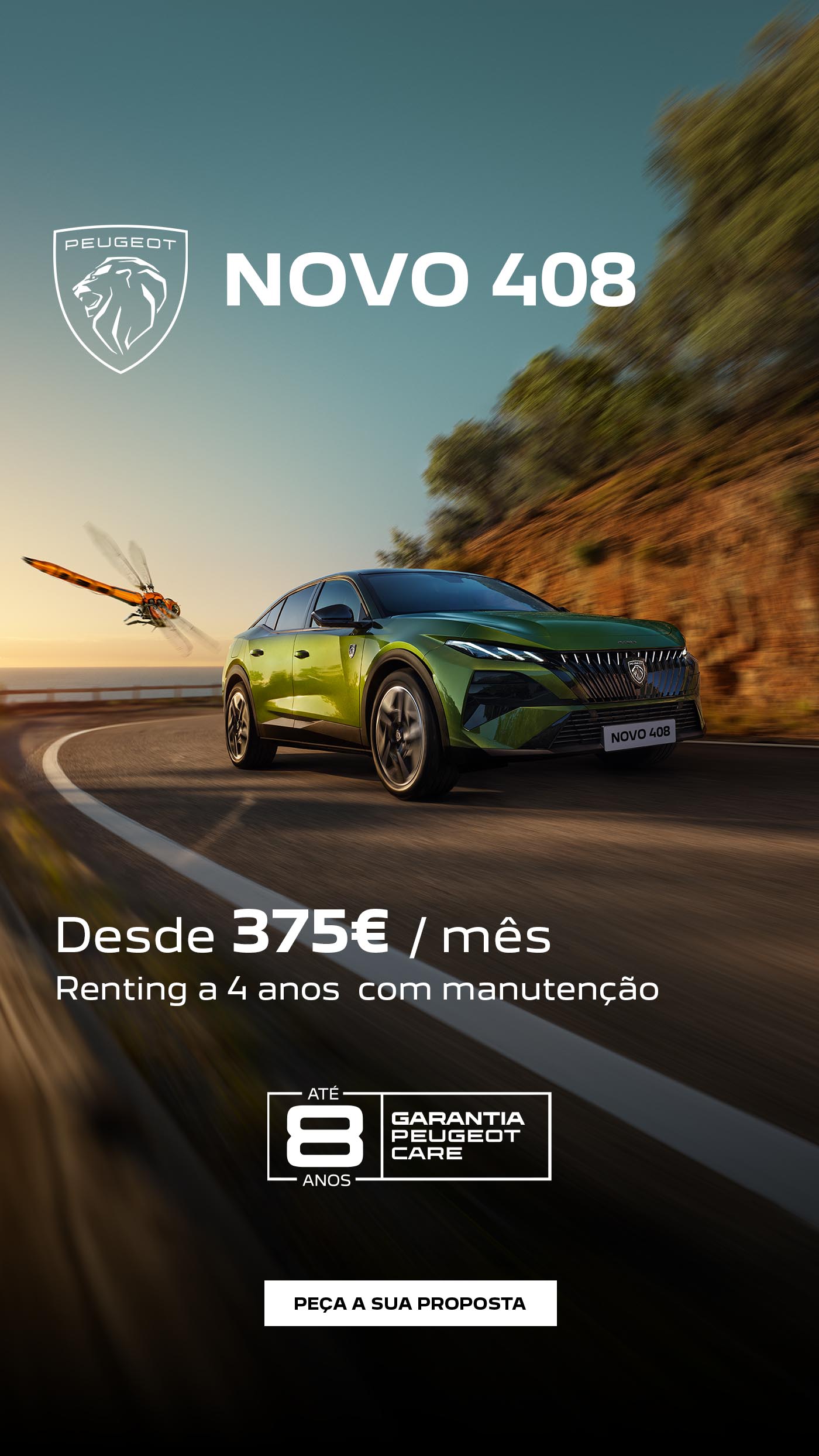 Peugeot 2008 Hybrid. Gama 2008 Desde 135€/mês. Renting 4 anos com manutenção.