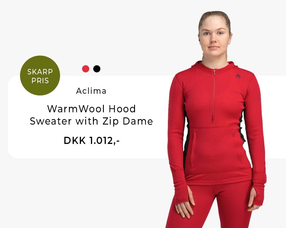 WarmWool Hood Sweater with Zip Dame