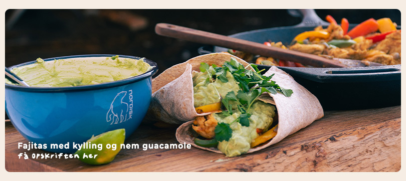 Fajitas med kylling og nem guacamole