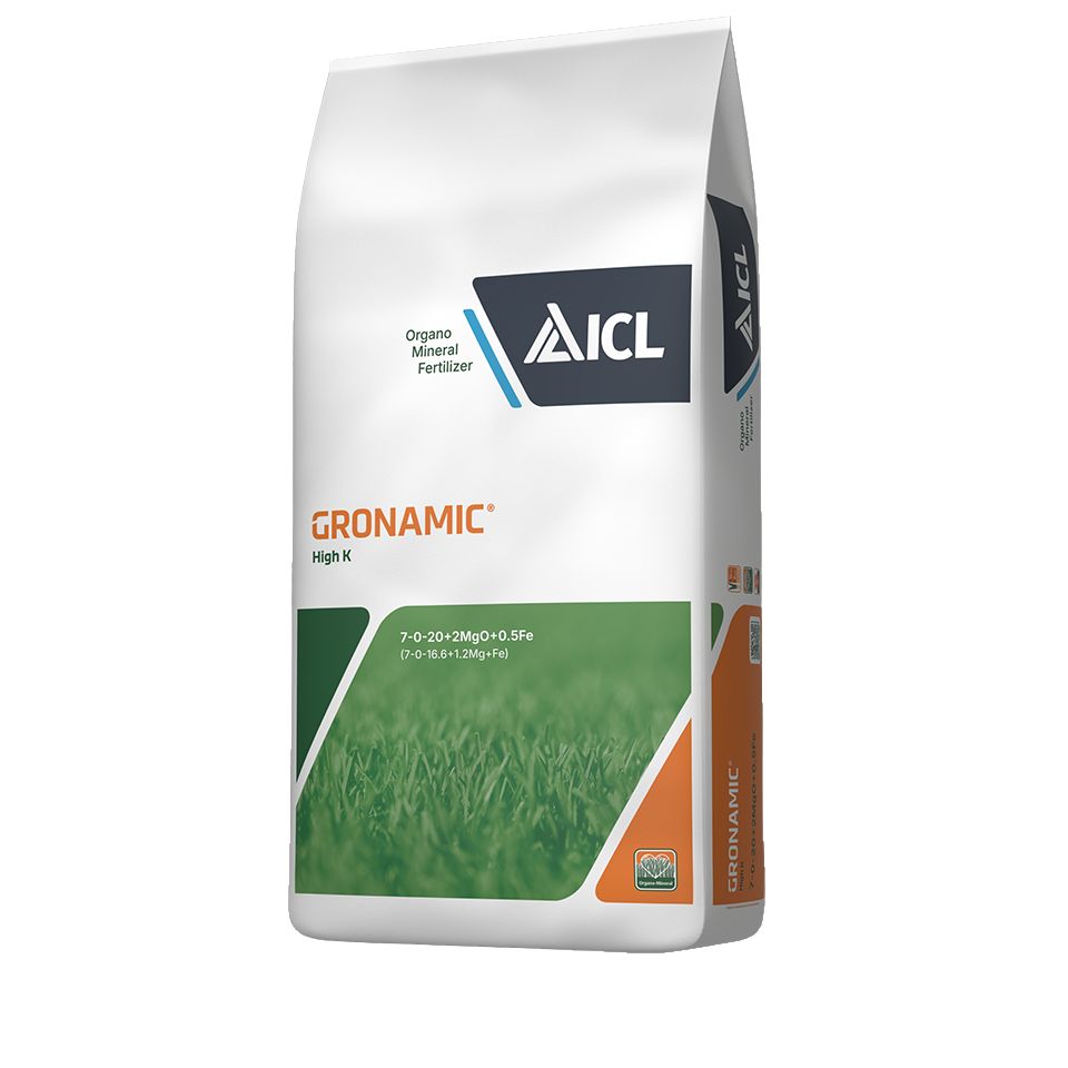 ICL Gronamic Sport High K gyeptrágya 7-0-20+2+0,5Fe 25 kg
