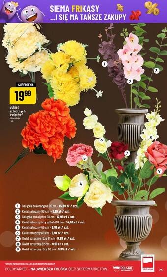 Bukiet sztucznych kwiatów (różne rodzaje)