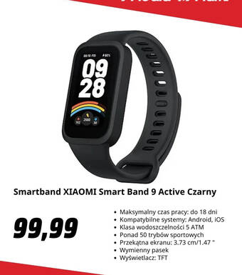 Smartband XIAOMI Smart Band 9 Active Czarny