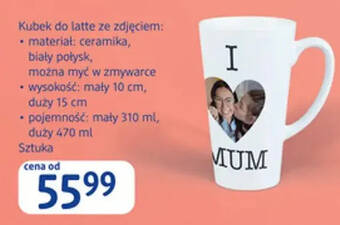 Kubek do latte ze zdjęciem ceramiczny