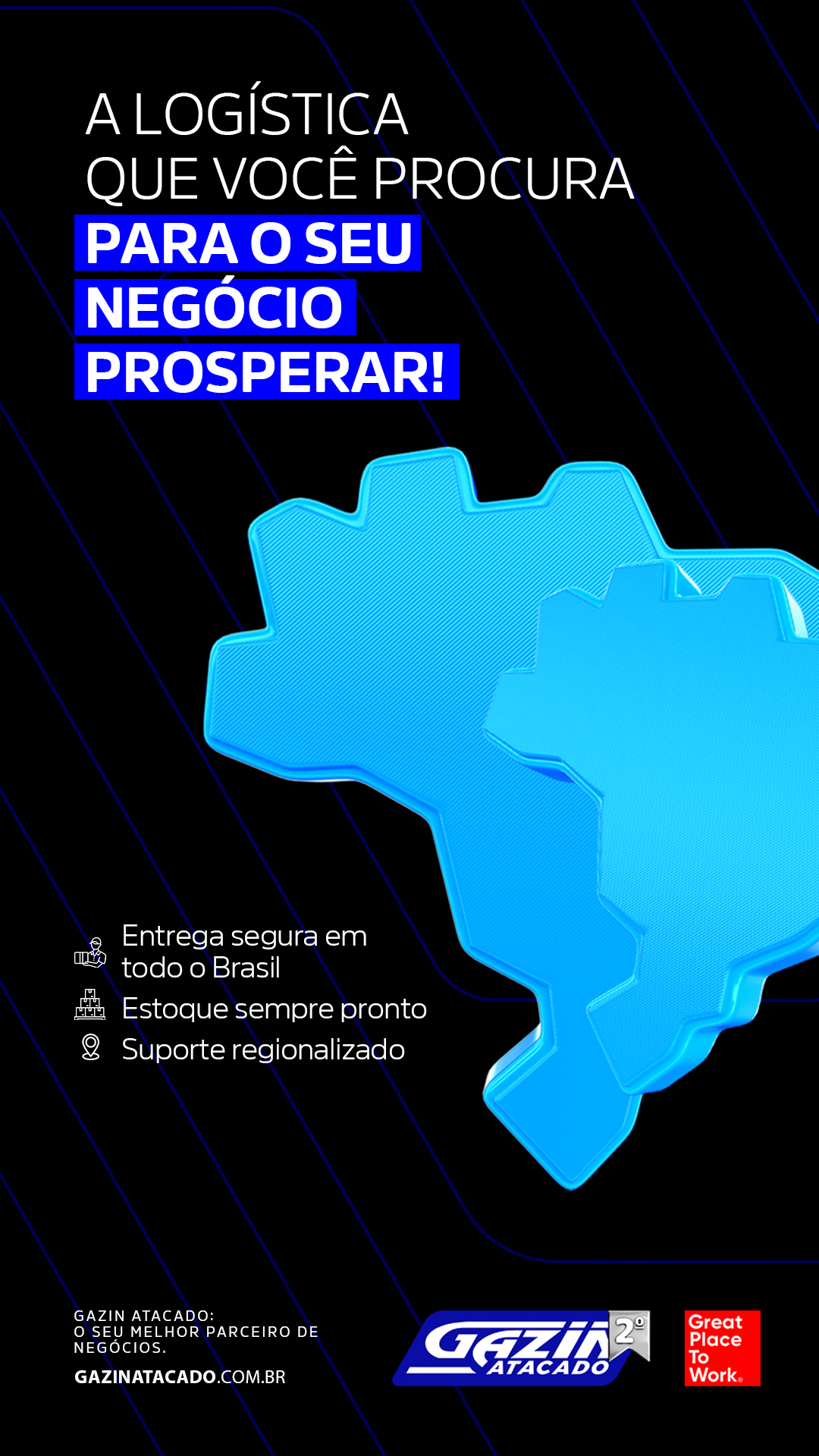 O melhor parceiro para o seu negócio tem a logística que faz a diferença! Contamos com frota própria que garante entregas rápidas, seguras e pontuais em qualquer lugar do Brasil. O nosso estoque está sempre abastecido para atender às demandas sazonais e emergenciais. Além disso, oferecemos suporte personalizado para cada região do país. 