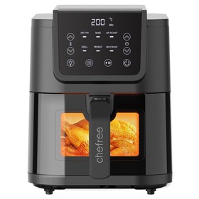 Chefree AFW01 6 in 1 Air Fryer Toaster 5L Capacity 1500W Power Rapid Air Circulation Visible Window LED Touchscreen 100+ Recipes Online