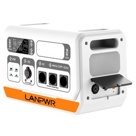 LANPWR 2200PRO Portable Power Station with On-grid Inverter Support 200W/400W/600W/800W 2200W Max. AC Output