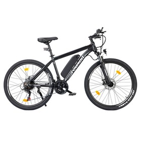 Touroll U1 29-inch Off-Road Tire Electric MTB Bike with 250W Motor 36V 13Ah Removable Battery Max 65km Range Shimano 21-Speed Gear Disc Brake IPX4 Waterproof - Black