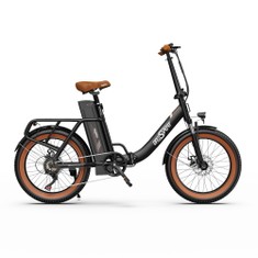 ONESPORT OT16 Vélo Électrique 20*3.0 Pouces - Noir & Marron