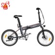 PVY LIBON Lightweight Electric Bike 500W Motor 36V 10.4Ah + 10Ah 260km Range 20*2.5-inch Tire Hydraulic Brake Shock Absorption Fork Torque Sensor Carbon Belt Color LCD Display Smart APP International Version - Grey