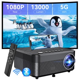 SUREWHEEL SW10 Projector Native1080P 13000 Lumens 180inch Max Projection Size 5G WiFi & Bluetooth