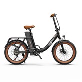 ONESPORT OT16 Electric Bike 20*3.0 inch Tires 48V 17Ah Battery 25km/h Max Speed 3 Riding Modes 7-Speeds Disc Brakes - Black&Brown