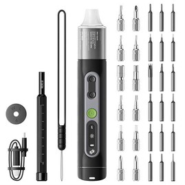 Hanboost ES01 35 In 1 Electric Screwdriver Set Cordless Precision Tool with Magnetic Bits Manual and Electric Modes 4 Torque 4 LED for PC/ Phone/ Camera/ Laptop/ Watch/ Drone Repairs