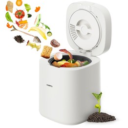 Karfo UF006-EC Electric Waste Kitchen Composter 2.5L Capacity Odorless/Auto-Cleaning/ 3 Modes/Low Noise Turn Food Waste into Fertilizer for Indoor Plants Outdoor Garden White