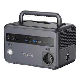 CTECHi GT300 300W Portable Power Station 299Wh LiFePO4 Battery Solar Generators 5 Outputs Built-in MPPT Regulator 230 V AC/DC/USB C/QC3.0 Mobile Power Generator for Outdoors On the Go and Camping