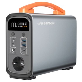 JustNow GT240 Pro 240W Portable Power Station 320Wh LiFePO4 Battery Solar Generator PD 60W Fast Charging LED Light 6 Outputs