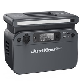 JustNow 500W Portable Power Station 518Wh LiFePO4 Battery with AC/Car Port/USB Output LCD Display Dual 15W Wireless Charging 3500+ Circles Gray