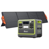 FOSSiBOT F2400 Portable Power Station + FOSSiBOT SP200 18V 200W Foldable Solar Panel 2048Wh/640000mAh LiFePO4 Battery 2400W(4600W Peak) Solar Generator 3xAC RV Car USB Type-C QC3.0 PD DC5521 Pure Sine Wave Full Outlets 1.5 Hours Fast Charging