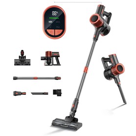 JIGOO C200 Cordless Vacuum Cleaner 23000 Pa Wireless Vacuum Cleaner 40mins Runtime with 2 Work Modes & Anti-Tangle Brush for Carpet Hard Floor and Pet Hair