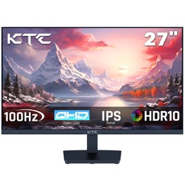 KTC H27T27 Gaming Monitor, 27-inch 2560x1440 QHD IPS Screen, 100Hz Refresh Rate, HDR10, 1ms Response Time, Adaptive-Sync, Low Blue Light & Flicker-Free, VESA Wall Mount, 2*HDMI 2.0, 1*DP 1.4, 1*Headphone Jack