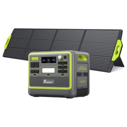 FOSSiBOT F2400 Station d'Alimentation Portable 2048Wh + FOSSiBOT SP200 Panneau Solaire Pliant 18V 200W Vert