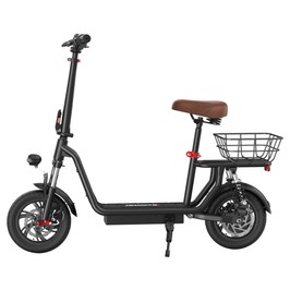 Trottinette électrique iScooter i12 avec siège et panier arrière moteur 500 W batterie 36 V 7.5 Ah pneu pneumatique 12 pouces