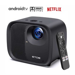 [Certifié Netflix et Android TV] Projecteur ETOE E3 Pro Dolby Digital Plus 1080P natif 600 ANSI Android TV 11.0