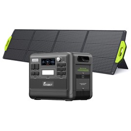 FOSSiBOT F2400 Station d'Alimentation Portable 2048Wh + FOSSiBOT SP200 Panneau Solaire Pliant 18V 200W