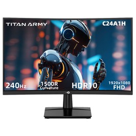TITAN ARMY C24A1H Écran gaming écran VA incurvé 1500R de 23.6 pouces 1920 x 1080 taux de rafraîchissement de 240 Hz