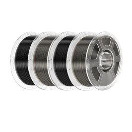 4kg Mecpow High-Speed PETG Filament - 2kg Schwarz/ Transparent Rauchgrau