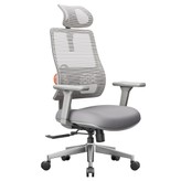 NEWTRAL MAGICH003 Chaise de bureau ergonomique dossier auto-adapté soutien lombaire adaptatif appui-tête réglable gris