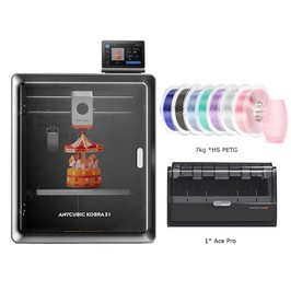 Anycubic Kobra S1 Combo + 7kg High-Speed PETG Filament - 1kg Rauchgrau/Blau/Hellblau/Cyan/Hellviolett/Hellrosa/Transparent