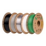 5 Stück Creality Hyper-PETG Filament – 1kg Weiß + 1kg Schwarz + 1kg Grün + 1kg Transparent + 1kg Grau
