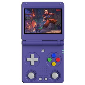 ANBERNIC RG34XXSP Flip Game Console, 64GB TF Card with 4000+ Games, 3.4 inch 720*480 IPS Screen, 30+ Emulators, 6 Hours Playtime, 5G WiFi, Multimedia Apps - Blue