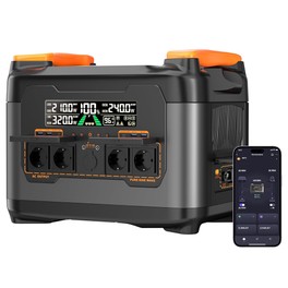 NECESPOW S2400 Tragbare Powerstation, 2400W Ausgang, 2048Wh LiFePO₄ Batterie, 13 Anschlüsse, 1,5H Schnellladung, 20ms USV-Backup, App-Steuerung, für Outdoor/RV/Heimgebrauch