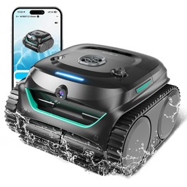 WYBOT C2 Vision AI Kamera Kabelloser poolroboter mit Akku (2025 NEU), poolroboter Boden und Wand, Zweischichtenfiltration, bürstenloser Motor für starke Saugleistung, für Pools bis zu 200 m²