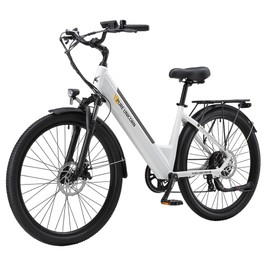 PURE UNICORN U2 Elektrofahrrad, 750W Motor, 48V 12,8Ah Akku, 27,5 Zoll Reifen, 45 km/h Höchstgeschwindigkeit, 60 km Reichweite, mechanische Scheibenbremsen, Vorderradfederung, Shimano 7-Gang-Schaltung – Weiß
